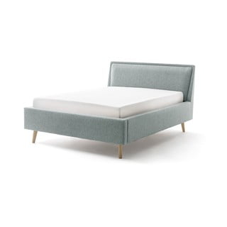 Modrá čalouněná dvoulůžková postel s úložným prostorem s roštem 140x200 cm Frieda – Meise Möbel