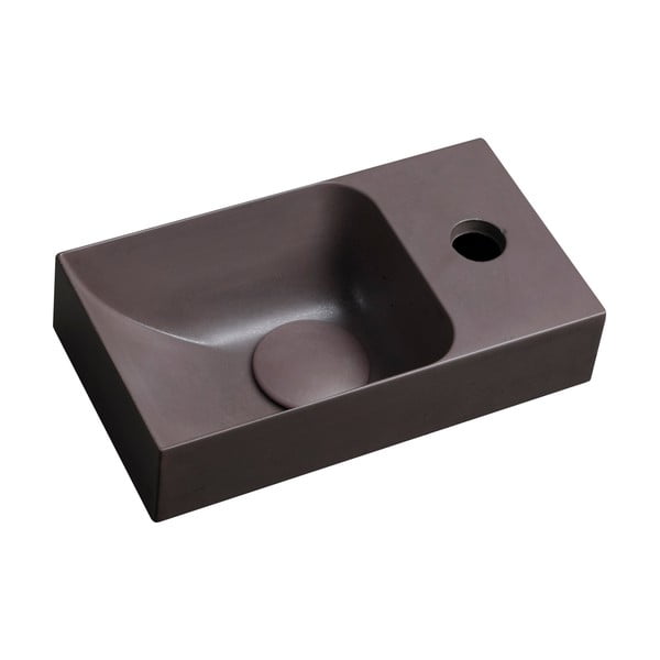 Tmavě hnědé betonové umývátko 31x17 cm Piccolino – Sapho