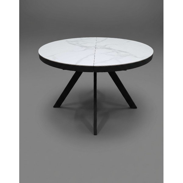 Kulatý rozkládací jídelní stůl s přídavnou deskou s keramickou deskou ø 120 cm Bela - II. jakost – Marckeric-image-1