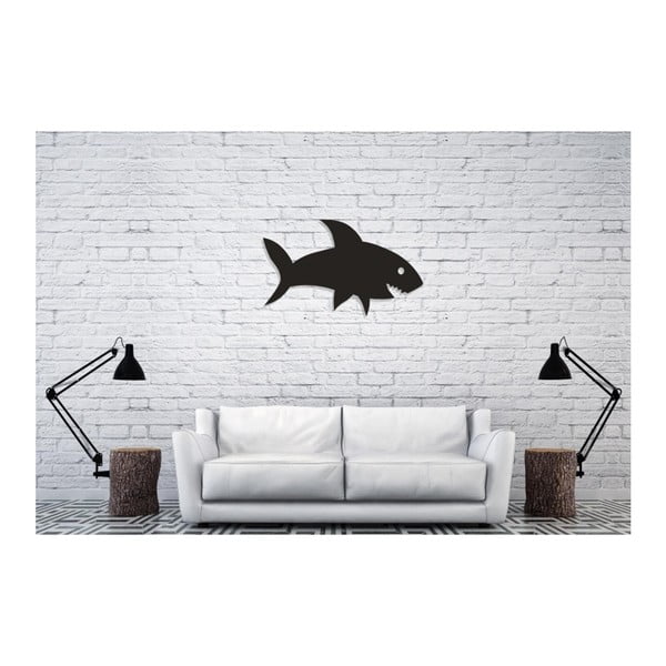 Černá nástěnná dekorace Oyo Concept Shark, 38,5 x 60 cm