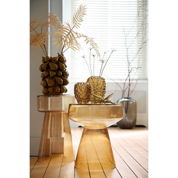 Skleněný kulatý odkládací stolek ø 37 cm Dakwa – Light & Living-image-1