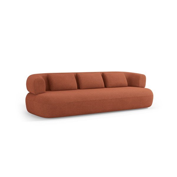 Pohovka z textilie bouclé v terakotové barvě 200 cm Jenny – Micadoni 