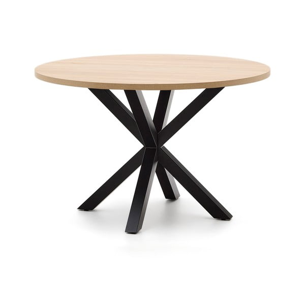 Kulatý jídelní stůl v černo-přírodní barvě ø 120 cm Argo – Kave Home-image-2