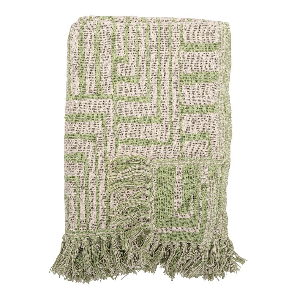 Green blanket with cotton blend 130x155 cm Velva – Bloomingville