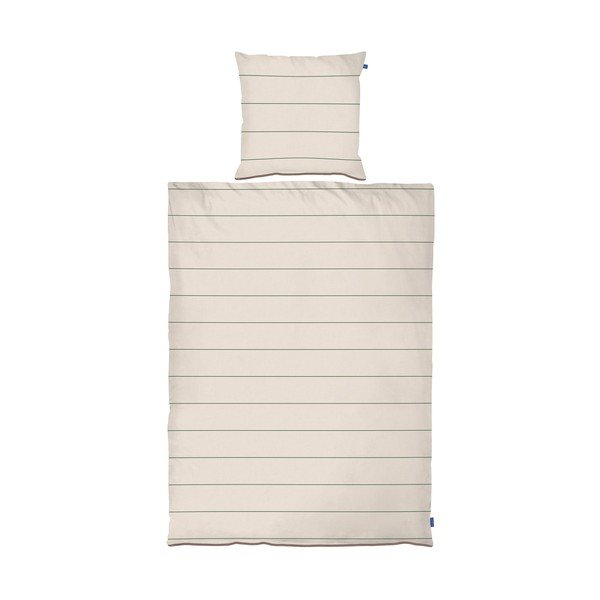 Béžové povlečení na jednolůžko z bavlněného saténu 140x200 cm Align – Mette Ditmer Denmark