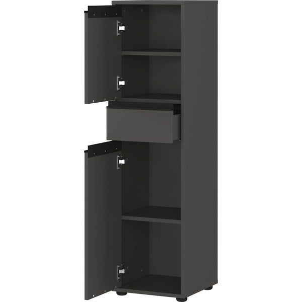 Antracitová vysoká úzká koupelnová skříňka 33x121 cm Lemont – Germania-image-3