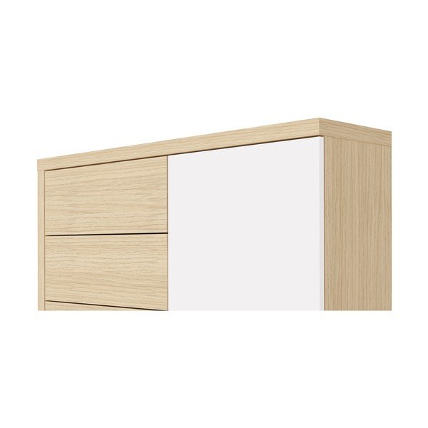 Bílá nízká šatní skříň v dekoru dubu 113x113 cm Hugo - TemaHome-image-1