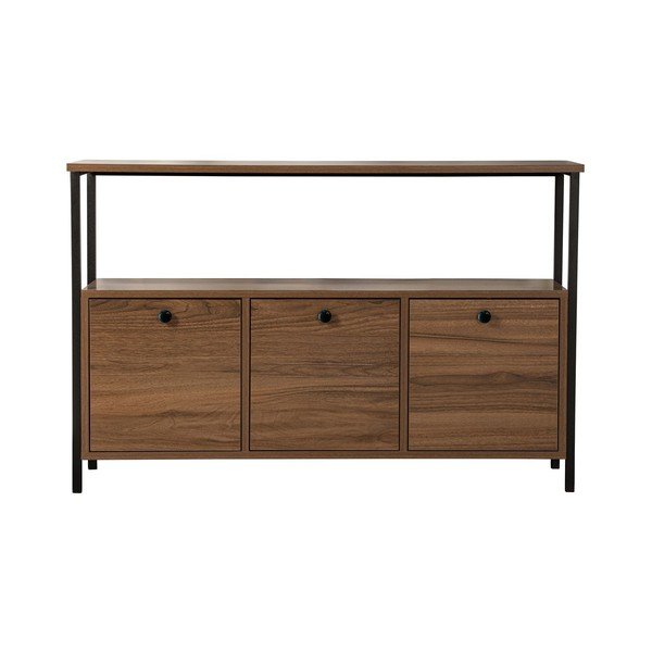 Konzolový stolek v dekoru ořechu v tmavě přírodní barvě 29,5x120 cm Solace – Kalune Design