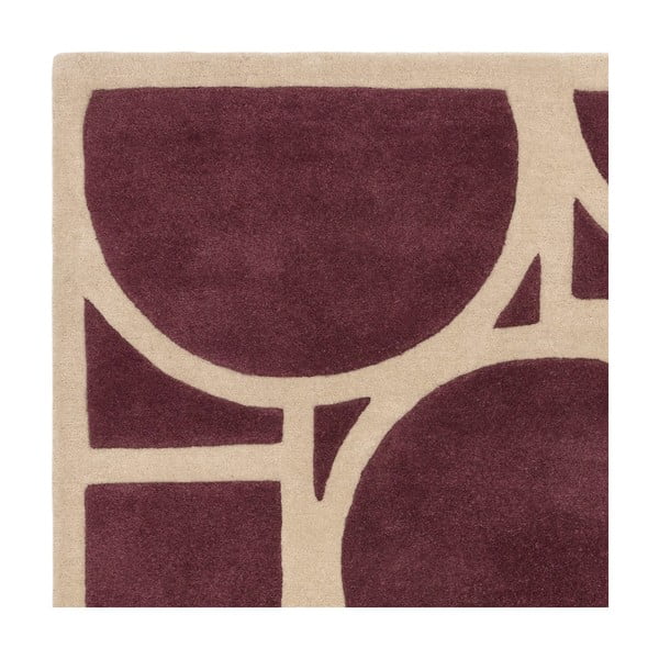 Tmavě hnědý vlněný koberec 200x290 cm Metro Plum – Asiatic Carpets-image-1