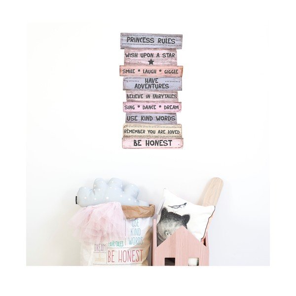 Dekorativní cedule Little Nice Things Princess Rules, 50 x 30 cm-image-1