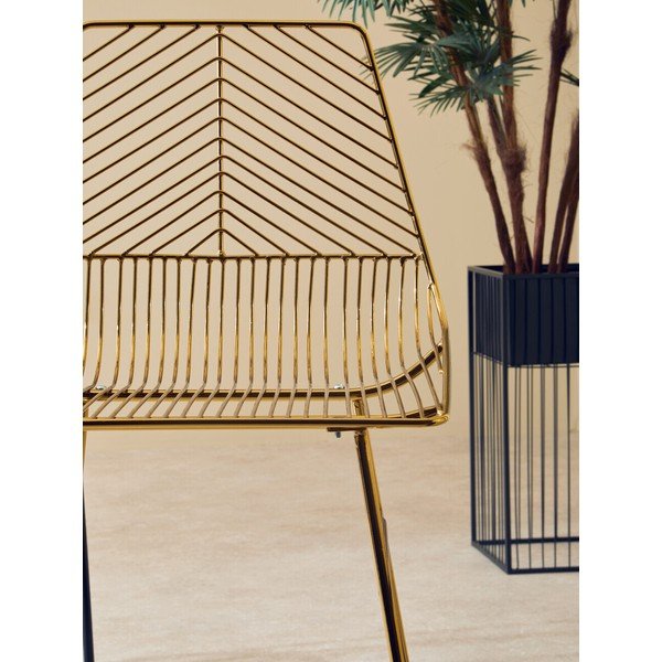 Kovová barová židle ve zlaté barvě District – Premier Housewares-image-4