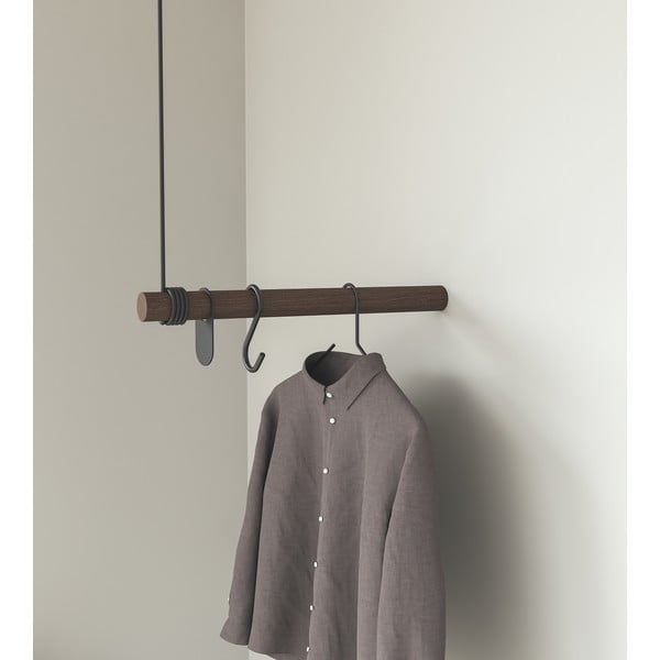 Hnědý nástěnný věšák z dubového dřeva 50 cm Swing – LIND DNA-image-2
