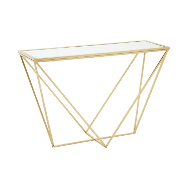 Konzolový stolek se skleněnou deskou ve zlaté barvě 40x120 cm Farran – Premier Housewares-image-3