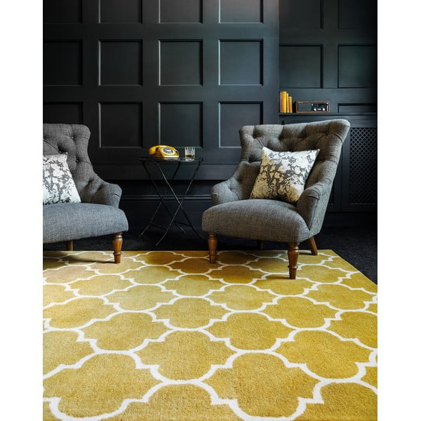 Okrově žlutý ručně tkaný vlněný koberec 200x290 cm Albany – Asiatic Carpets-image-1