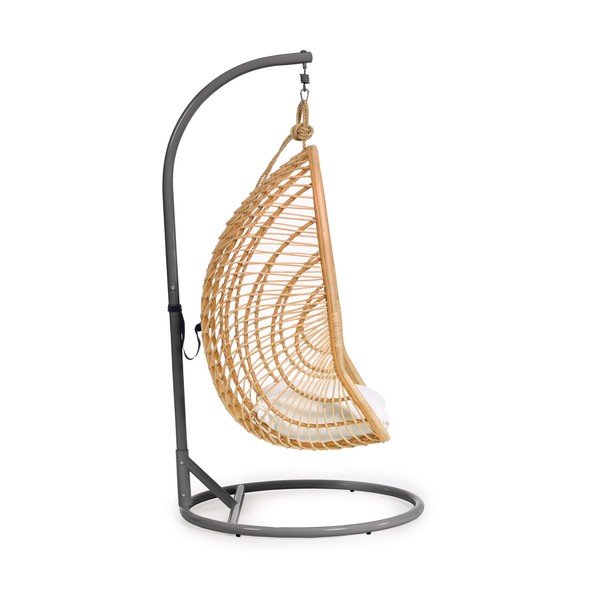 Ratanové závěsné zahradní křeslo v přírodní barvě Ekaterina – Kave Home-image-2