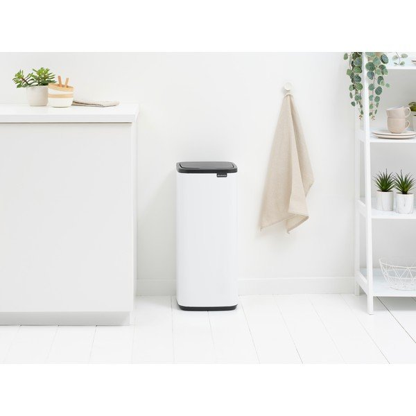 Bílý dotykový ocelový odpadkový koš 30 l Bo Touch – Brabantia-image-1