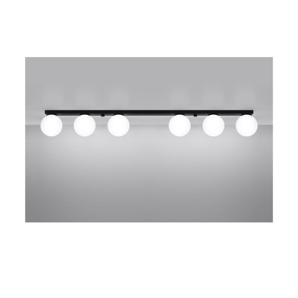 Černé stropní svítidlo se skleněným stínidlem ø 12 cm Umerta – Sollux-image-2