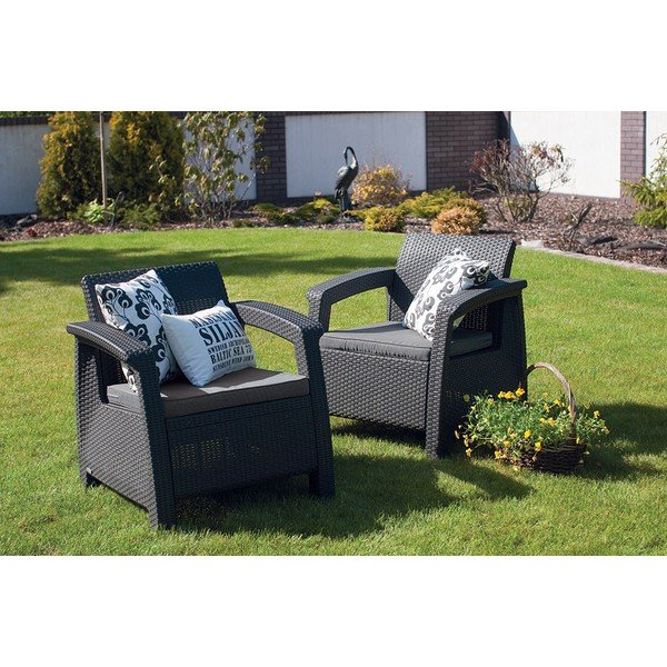 Tmavě šedé zahradní křeslo Corfu – Keter-image-2