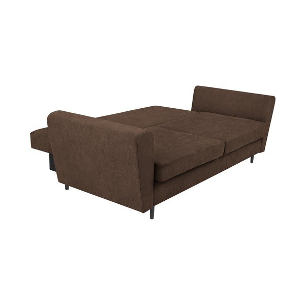 Hnědá třímístná rozkládací pohovka s úložným prostorem Cosmopolitan Design Lyon-image-4