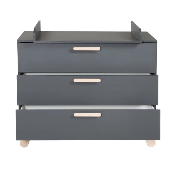 Antracitová nízká dětská komoda s přebalovacím pultem 117x103 cm Jara – Roba-image-4