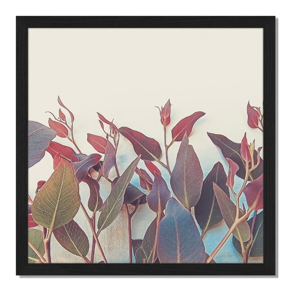 Obraz v rámu Liv Corday Scandi Red Leaves, 40 x 40 cm