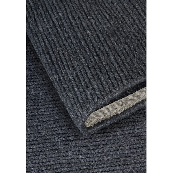 Tmavě šedý ručně tkaný vlněný kulatý koberec ø 160 cm Francois – Villeroy&Boch-image-3