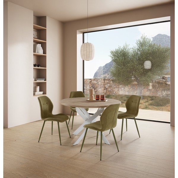 Zelené čalouněné jídelní židle v sadě 4 ks Ansu – Marckeric-image-1