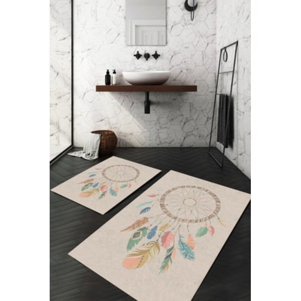 Béžové koupelnové předložky v sadě 2 ks 60x100 cm – Mila Home-image-1