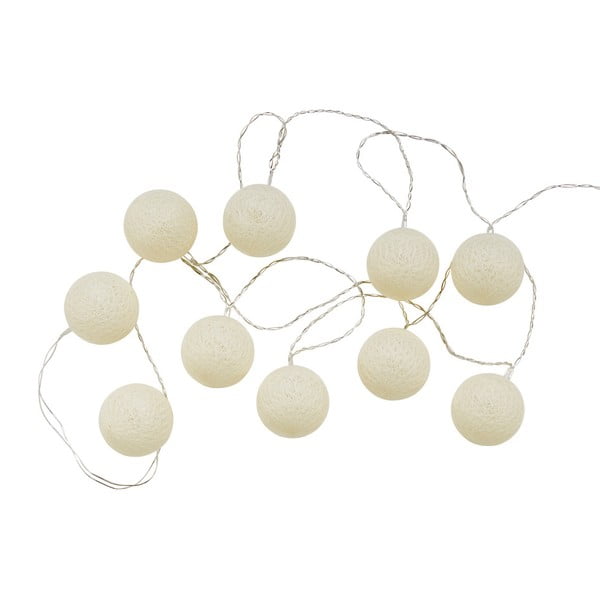 Bílý světelný řetěz s 10 koulemi Butlers In the Mood, délka 3 m