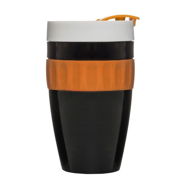Černo-oranžový termohrnek Sagaform To Go Mug, 400 ml