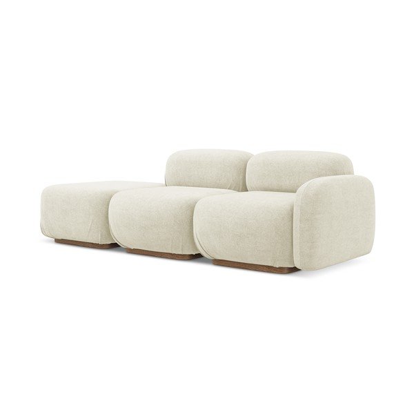 Krémová lenoška z textilie bouclé (levý roh) Ailani – Makamii-image-1