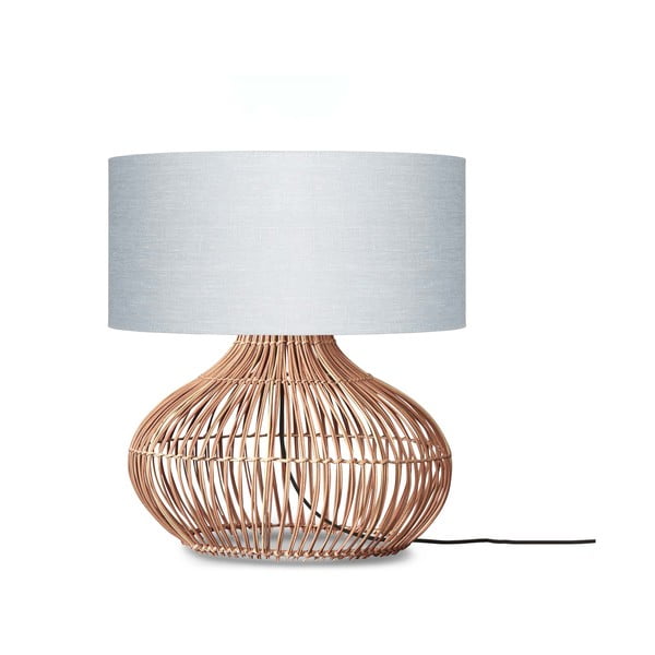Stolní lampa s textilním stínidlem ve světle šedo-přírodní barvě (výška 60 cm) Kalahari – Good&Mojo