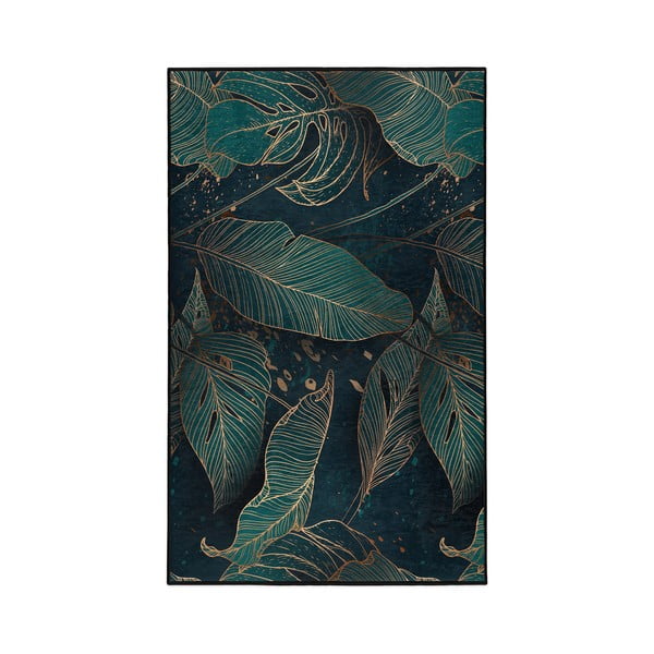 Pratelný koberec v petrolejové barvě 80x150 cm Midnight Jungle – Mila Home