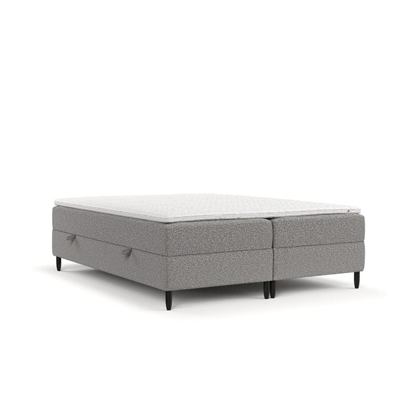 Šedá boxspring postel s úložným prostorem 200x200 cm Malte – Maison de Rêve