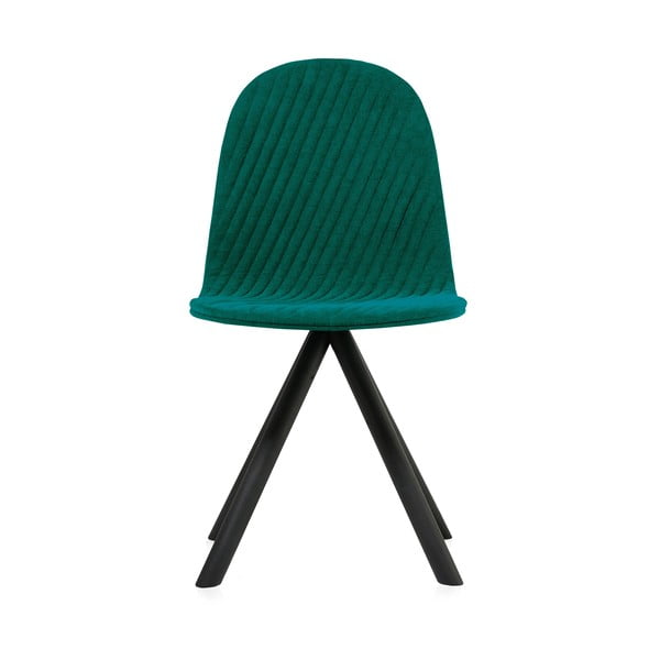 Tyrkysová židle s černými nohami Iker Mannequin Stripe