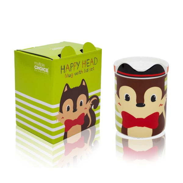 Hrnek z kostního porcelánu s víčkem Silly Design Stuart, 280 ml