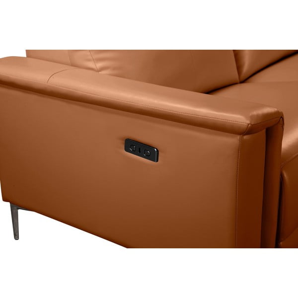 Hnědá rohová pohovka z imitace kůže (pravý roh) Lund – Støraa-image-4