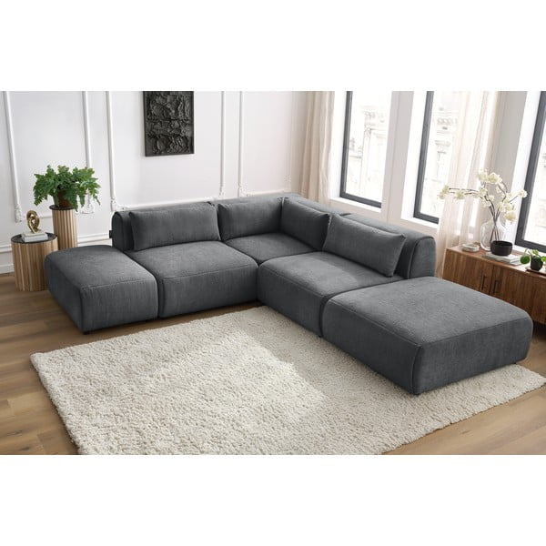 Šedá rohová pohovka (variabilní) Jeanne – Bobochic Paris-image-1