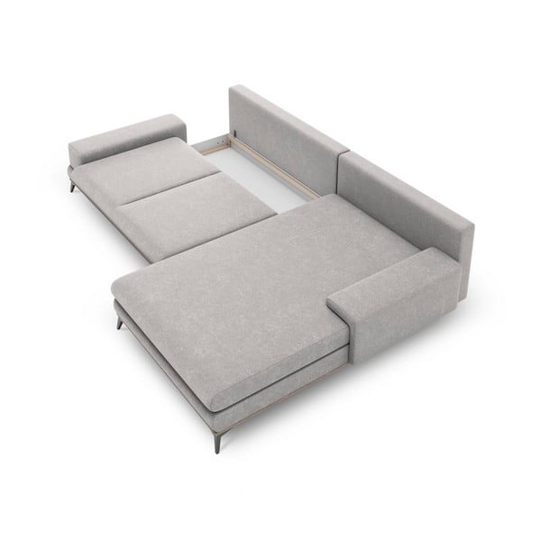 Světle šedá rozkládací rohová pohovka Windsor & Co Sofas Planet, pravý roh-image-3