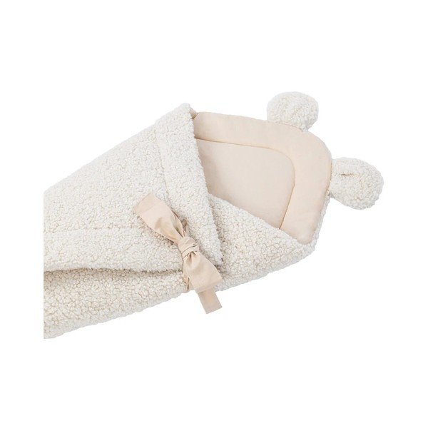 Krémová dětská zavinovačka s beránkem 35x65 cm – Meowbaby-image-3