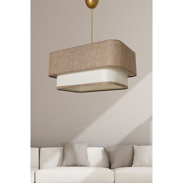 Béžovo-krémové závěsné svítidlo se stínidlem z juty Varianza – Opviq lights-image-1