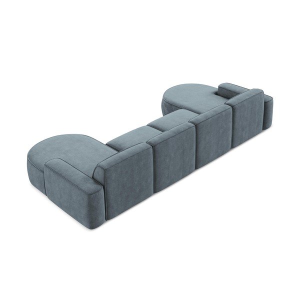 Šedomodrá žinylková rohová pohovka (do "U") Omao – Makamii-image-3