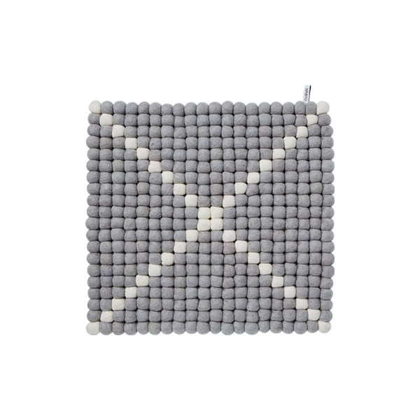 Modulový koberec Wool Mat Grey/White, 40x40 cm