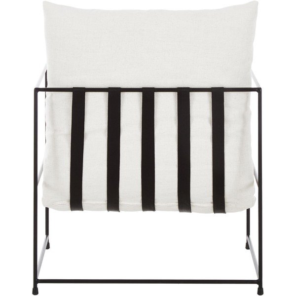 Bílé křeslo s kovovým rámem Wayne - Westwing Collection-image-1