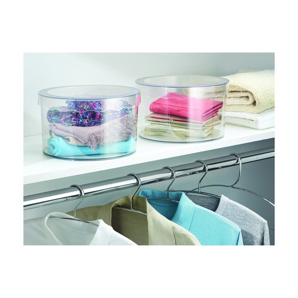 Průhledný úložný box iDesign Clarity, ⌀ 25,5 cm-image-2