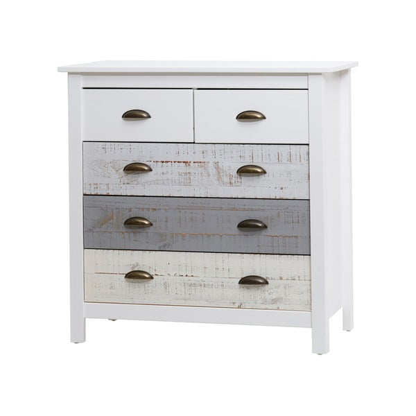 Bílo-šedá komoda se 4 šuplíky Marckeric Romantica, 79 x 80 cm-image-2