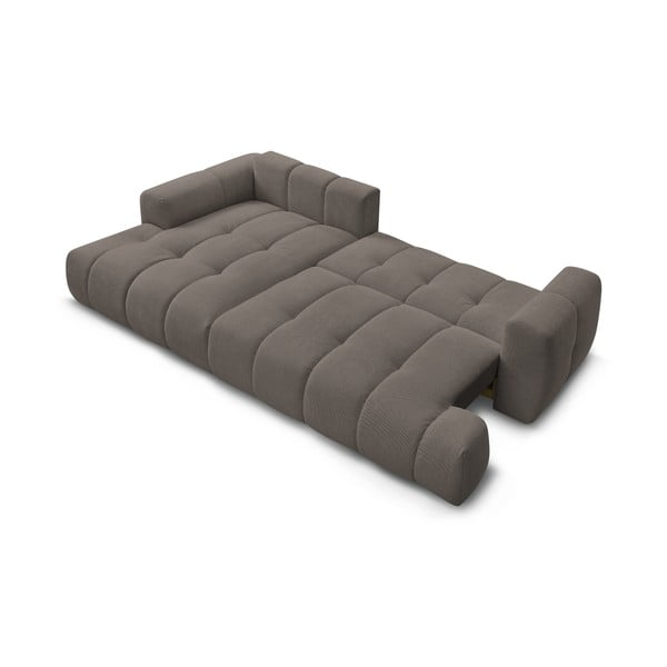 Taupe rozkládací/s úložným prostorem rohová pohovka (levý roh/s lenoškou) Fuji – Bobochic Paris-image-4