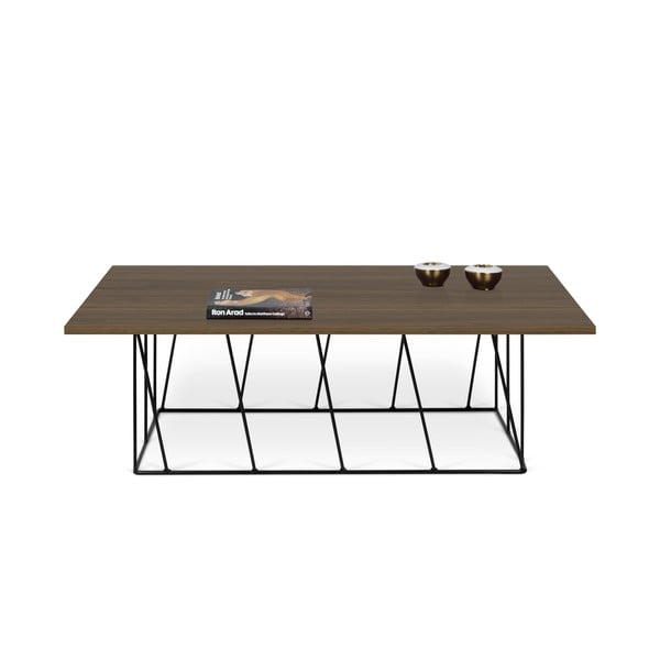 Konferenční stolek s deskou v dekoru ořechu a černýma nohama TemaHome Helix-image-2