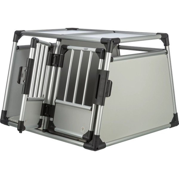 Přepravka pro domácího mazlíčka ve stříbrné barvě 69x95 cm Trixie M-L – Plaček Pet Products