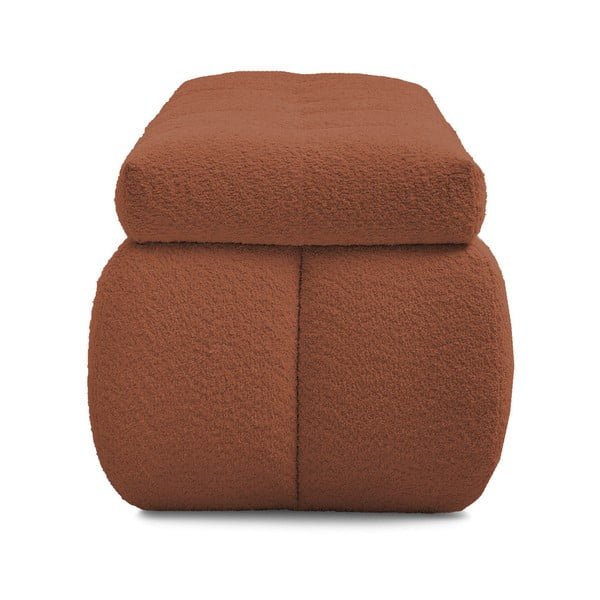 Lavice z textilie bouclé v cihlové barvě Mont Blanc – Bobochic Paris-image-3